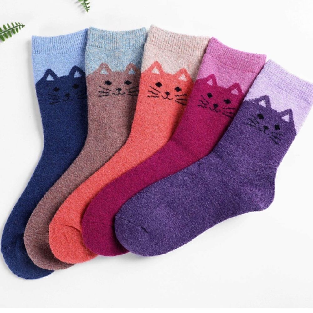 Multi-colored cat socks   